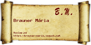 Brauner Mária névjegykártya